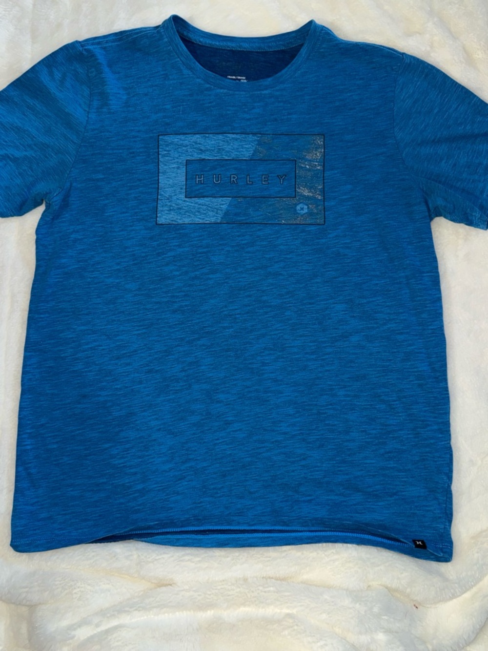 Hurley Blue Heathered Logo Crewneck Short Sleeve Tee